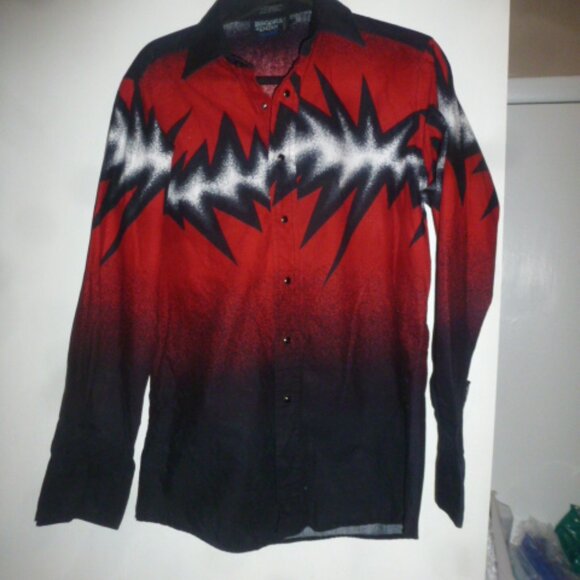 Vintage Brooks & Dunn Panhandle Slim Flame Shirt – Men’s Medium - Picture 2 of 13